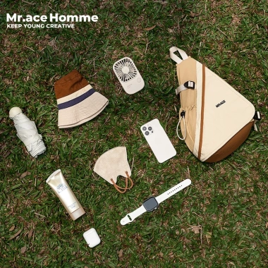 Túi đeo chéo ngoài trời Mr.ace Homme chống nước, gối ngực, phù hợp đi xe đạp du lịch Unisex 3.331