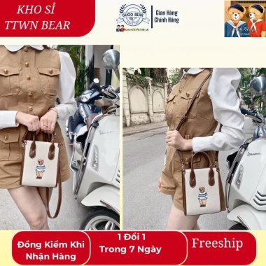 Túi đeo chéo nữ GUOO BEAR CHÍNH HÃNG GU1.422 TN2.414 Thêu gấu cao cấp - Giá ưu đãi 852k 2