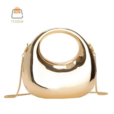 Túi đeo chéo nữ TeOdw - Ví mini acrylic kim loại luster, dây xích nửa mặt trăng 10