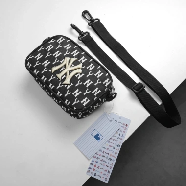 Túi đeo chéo NY MLB Monogram mini, unisex, nhiều ngăn, chất vải chống nước, giảm giá 150k 5