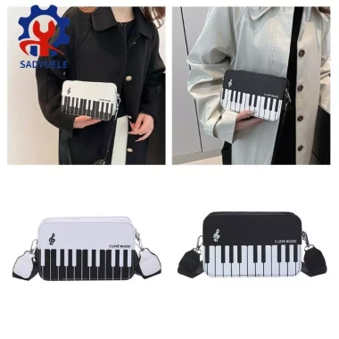 Túi đeo chéo SADYUELE họa tiết ghi chú piano - Phong cách âm nhạc, tiện dụng