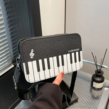 Túi đeo chéo SADYUELE họa tiết ghi chú piano - Phong cách âm nhạc, tiện dụng
