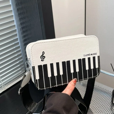 Túi đeo chéo SADYUELE họa tiết ghi chú piano - Phong cách âm nhạc, tiện dụng