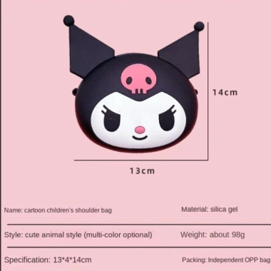 Túi Đeo Chéo Silicone Mini Kuromi cho Bé Gái - Du Lịch, Lì Xì, Giá 45.000