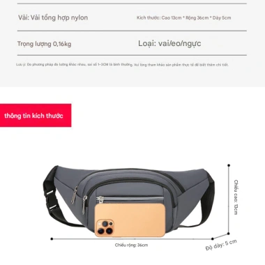 Túi đeo hông thể thao Unisex chống nước, nhiều ngăn, giá chỉ 44.000₫ 6 Túi đeo hông thể thao Unisex chống nước, nhiều ngăn, giá chỉ 44.000₫ 6