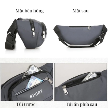 Túi đeo hông thể thao Unisex chống nước, nhiều ngăn, giá chỉ 44.000₫ 7 Túi đeo hông thể thao Unisex chống nước, nhiều ngăn, giá chỉ 44.000₫ 7