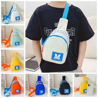 Túi đeo ngực trẻ em MAXGOODS Nylon Letter M dây kéo du lịch ngoài trời cho bé giảm còn 57.996đ