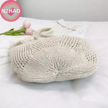 Túi Đeo Vai Nữ Handmade Dệt Kim - Dung Tích Lớn, Thiết Kế Rỗng Mùa Hè Biển 3