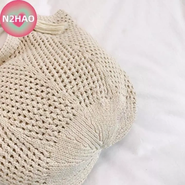 Túi Đeo Vai Nữ Handmade Dệt Kim - Dung Tích Lớn, Thiết Kế Rỗng Mùa Hè Biển 7