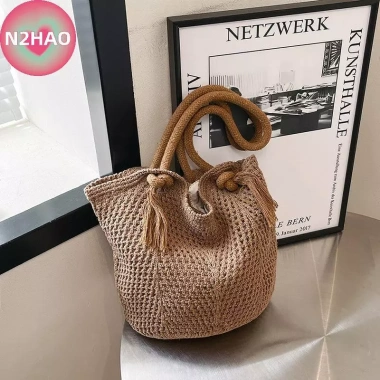 Túi Đeo Vai Nữ Handmade Dệt Kim - Dung Tích Lớn, Thiết Kế Rỗng Mùa Hè Biển 8