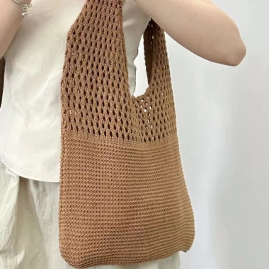 Túi dệt kim màu đơn giản, dễ phối đồ - Đi biển, du lịch, giảm giá còn 115.000₫