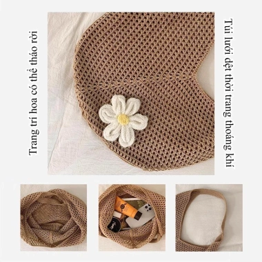 Túi dệt tay handmade phong cách lười biếng đồ du lịch biển dã ngoại giá chỉ 83.000₫ 6