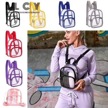 Túi đi học LLCY PVC màu trơn, ba lô mini trong suốt, dây kéo - Giá chỉ 95.256₫