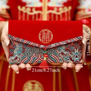 Túi đỏ may mắn FusionFlash thổ cẩm thêu năm mới – Hongbao Tết, lời chúc tốt