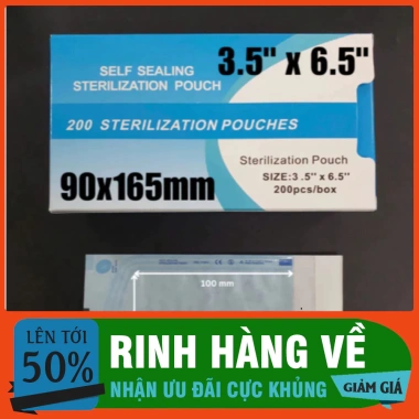 Túi Đóng Gói Vô Trùng Y Tế Dán Sẵn 57x130, 90x165, 90x260mm - An toàn, Tiện lợi, Giá ưu đãi 54.380₫ 6 Túi Đóng Gói Vô Trùng Y Tế Dán Sẵn 57x130, 90x165, 90x260mm - An toàn, Tiện lợi, Giá ưu đãi 54.380₫ 6