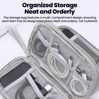 Túi Du Lịch Di Động Kỹ Thuật Số: Bảo Quản Cáp USB, Tai Nghe, Sạc - Kho Báu Tiện Lợi 5