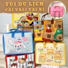 Túi Du Lịch Nỉ Xốp Size To 29×40×18cm - Cài Vali Gấp Gọn, Dễ Mang, Giá 49K