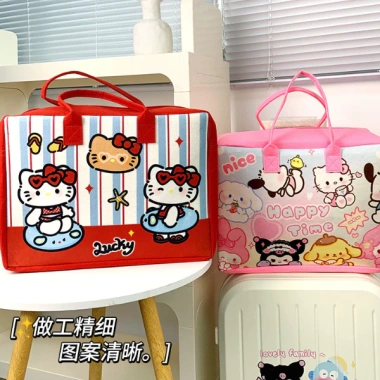 Túi Du Lịch Nỉ Xốp Size To 29×40×18cm - Cài Vali Gấp Gọn, Dễ Mang, Giá 49K
