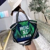 Túi du lịch nữ đeo vai, tote lớn nhẹ, kim sa lấp lánh cho du lịch ngắn ngày