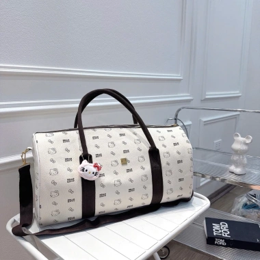 Túi du lịch size 50 trống hình mèo đáng yêu đa năng tiện dụng kèm móc treo