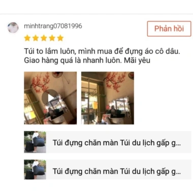 Túi du lịch to lớn đa năng chống bụi, đựng chăn màn, gấp gọn - Giá chỉ 48.000₫