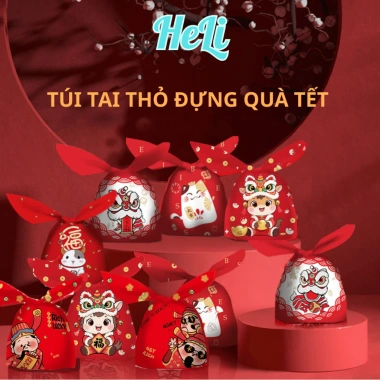 Túi đựng bánh kẹo hình tai thỏ - Combo 10 túi, quà Tết, sinh nhật, giảm giá 25k 9