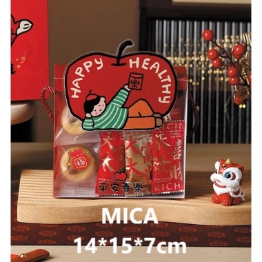 Túi Đựng Bánh Mứt Tết 2.026 Mica Trong 14x15x7cm Túi Quà Đầu Lân Quà Tặng