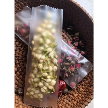 Túi đựng bánh thuyền 5.5x15cm trắng mờ - Set 100 túi, giá 21.200đ, cho bánh kẹo trà hoa hàn miệng