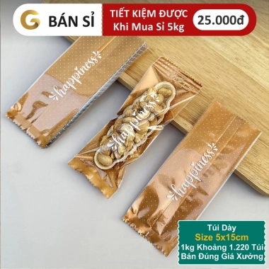 Túi Đựng Bánh Thuyền Happiness 5kg Chất Liệu Dày Sỉ Giá Ưu Đãi Gold Pack VN