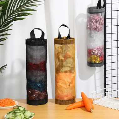 Túi Đựng Bao NyLon Đa Năng Treo Tường Nhà Bếp - Giỏ Lưới Ống Dài Tiện Lợi 18.000