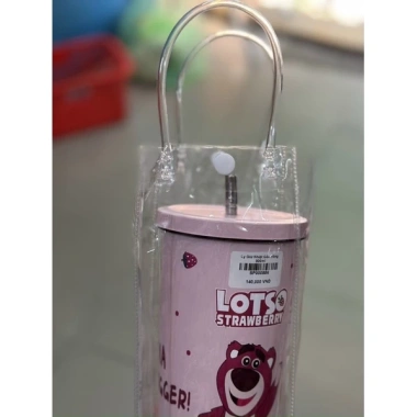 Túi đựng bình ly giữ nhiệt PVC trong suốt, quai xách, khuy bấm, cỡ 10x25cm - 9.000₫ 7