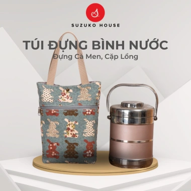 Túi đựng bình ly giữ nhiệt SUZUKO HOUSE TB01 - khóa kéo, vải chống thấm, cỡ lớn, giá ưu đãi 75.500₫
