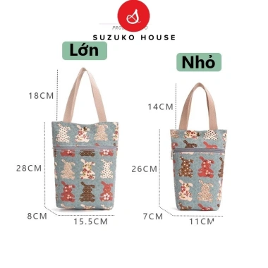 Túi đựng bình ly giữ nhiệt SUZUKO HOUSE TB01 - khóa kéo, vải chống thấm, cỡ lớn, giá ưu đãi 75.500₫