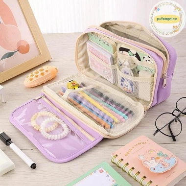 Túi đựng bút chì flip top Pufangnice dung tích lớn cho sinh viên học sinh bé giảm giá 54.000 15