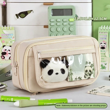 Túi đựng bút lớn K & X - Hộp bút chì màu, dây kéo trong suốt, văn phòng phẩm