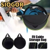 Túi đựng cáp sạc ô tô SIOGOR - Hộp vải xanh đen chống nước, cáp treo xe điện tròn