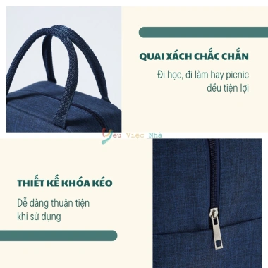 Túi Đựng Cơm Giữ Nhiệt Cao Cấp Tiện Lợi Cho Văn Phòng Giữ Ấm Lên Đến 5h
