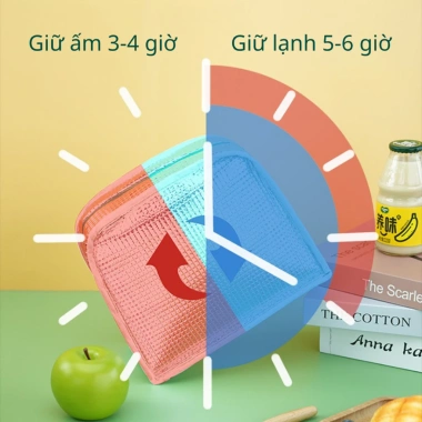 Túi Đựng Cơm Giữ Nhiệt Mini Thú Dễ Thương Bé Đi Học - Chống Thấm Nhỏ Gọn Tiện Lợi