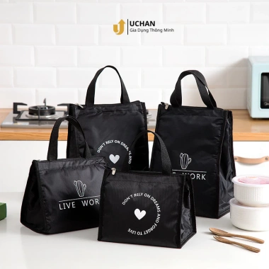 Túi đựng cơm giữ nhiệt Uchan đa năng TC91 - Cao cấp, tiện dụng, size lớn và nhỏ