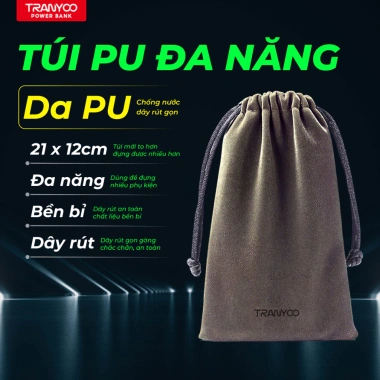Túi Đựng Đa Năng Da PU Bền Bỉ Nhỏ Gọn Đựng Sạc Dự Phòng và Tai Nghe Giá 27.200