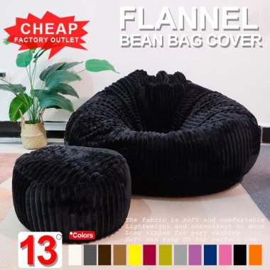 Túi đựng đậu sọc Flannel không làm đầy - Sofa đơn giản S-XL đa kích thước