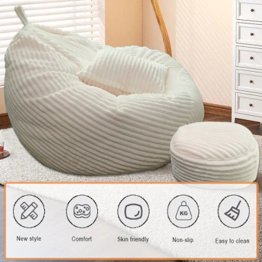 Túi đựng đậu sọc Flannel không làm đầy - Sofa đơn giản S-XL đa kích thước