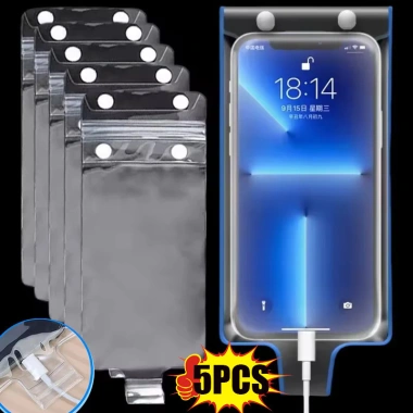 Túi đựng điện thoại chống mưa trong suốt đa năng 1/3/5 chiếc - Bảo vệ dưới nước, dùng khi bơi, 25.999₫