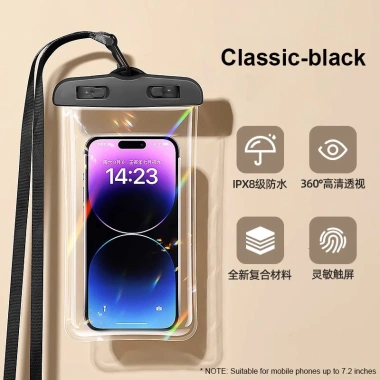 Túi đựng điện thoại chống nước đa năng, trong suốt, khô 100% Giá chỉ 27.438 VND