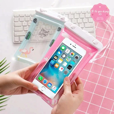 Túi Đựng Điện Thoại Chống Nước Đi Biển Phao Trong Suốt, Hoạ Tiết Hoạt Hình Đáng Yêu, Kèm Dây Đeo Cổ - Giá 16.830 VND
