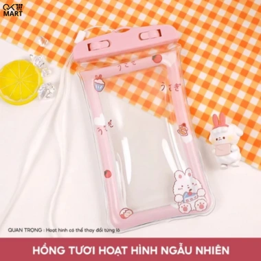 Túi Đựng Điện Thoại Chống Nước PVC Trong Suốt Hoạt Hình Dễ Thương + Dây Đeo – 25k