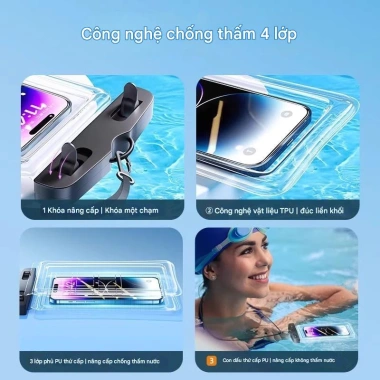 Túi đựng điện thoại chống nước tiện lợi - phù hợp cho nhân viên bơi lội và giao hàng, giảm giá chỉ 86.500 5 Túi đựng điện thoại chống nước tiện lợi - phù hợp cho nhân viên bơi lội và giao hàng, giảm giá chỉ 86.500 5