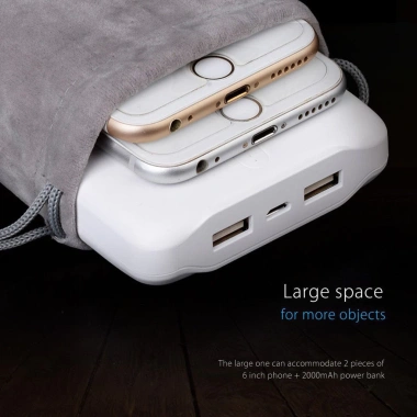 Túi đựng điện thoại, pin, sạc dự phòng USB vải nhung mềm có dây rút HARAS 15.000₫