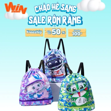 Túi đựng đồ bơi & balo thể thao đa năng cho bé - tiện dụng, rút dây, màu sắc đa dạng, giá chỉ 119k 3