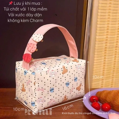 Túi Đựng Đồ Trang Điểm Makeup Kumi Túi Vải Du Lịch Có Quai Cầm Giá chỉ 35.900₫ 10